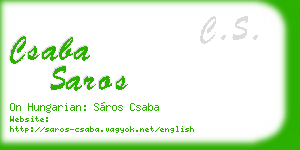 csaba saros business card